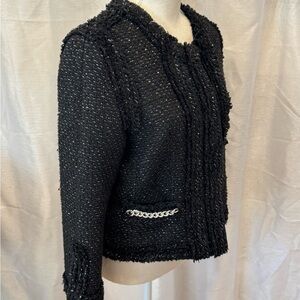 Pink Tartan Black Textured Women's Blazer